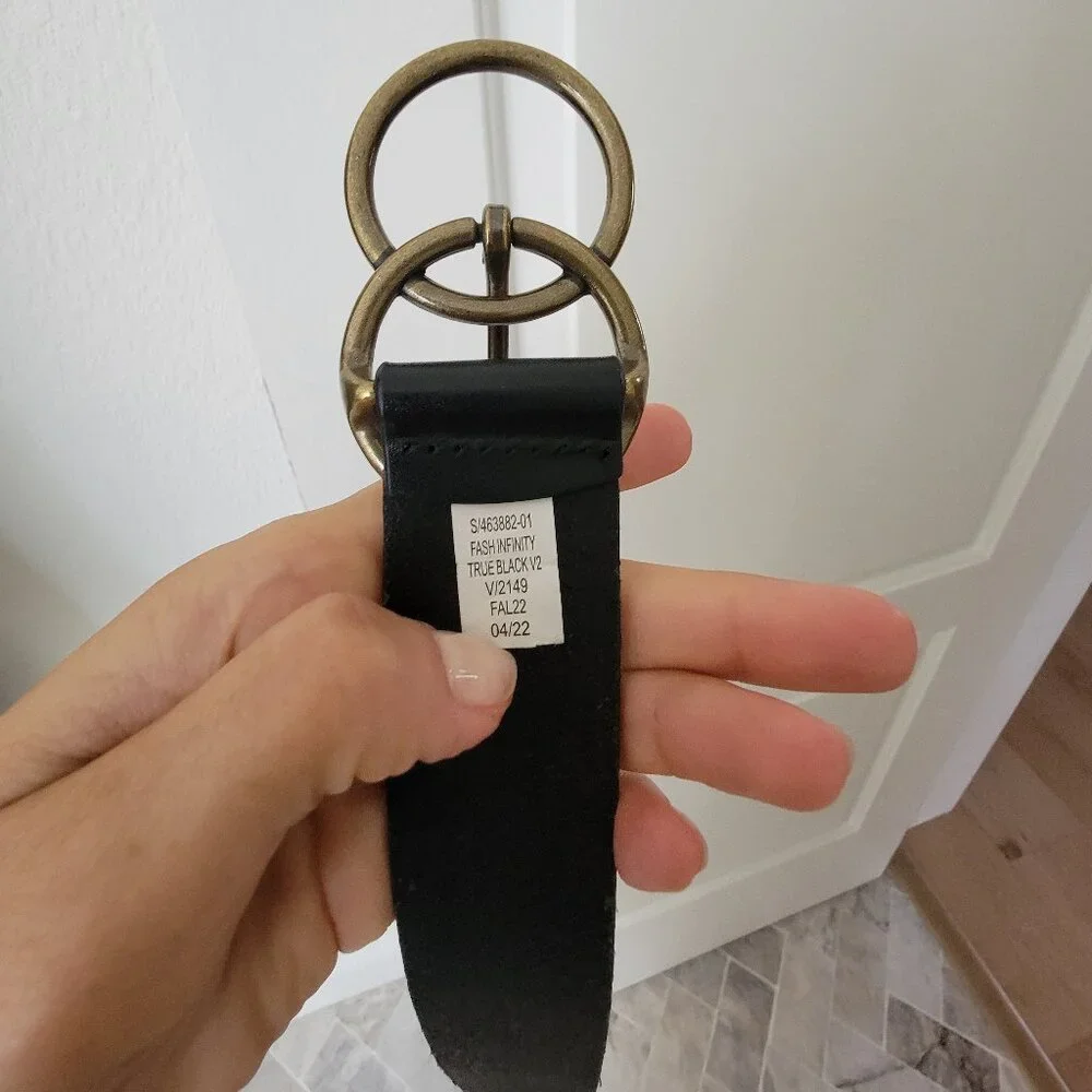 GAP Double Ring Leather Belt Black Small - Picture 3 of 5